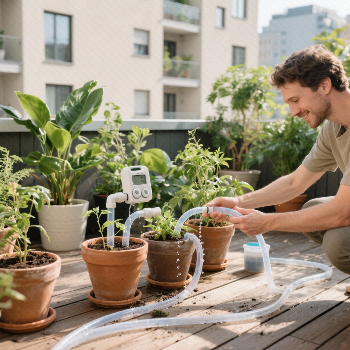 Descubre cómo crear un sistema de riego automático casero para tu terraza